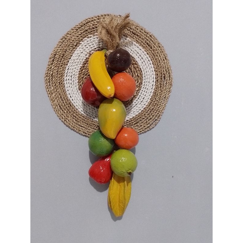 hiasan buah renteng.buah palsu.hiasan dinding buah artificial