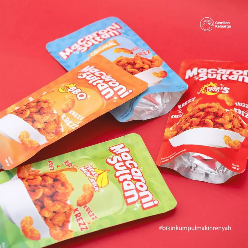 

Macaroni Sultan (50 gram) Jajanan Viral Renyah Gurih Cemilan Kekinian Snack Keluarga