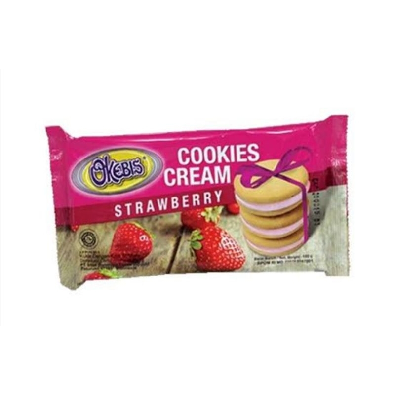 

biskuit okebis cookies cream rasa stroberi