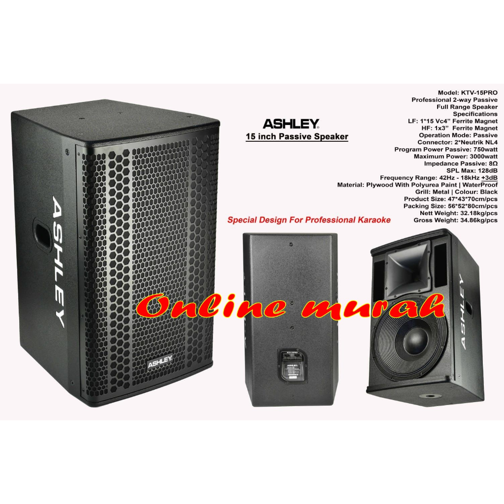 speaker pasif ashley ktv 15 pro ktv15 pro ktv 15pro 15 inch 1 buah
