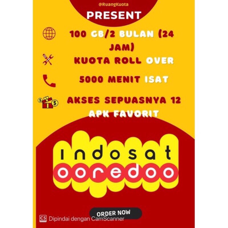 PAKET KUOTA INDOSAT 100 GB 2 BULAN FULL KUOTA 24 JAM GARANSI