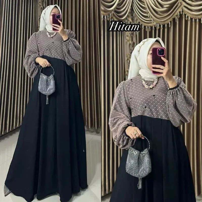 THE BESTGamis Wanita Dewasa Raline Dress Simple Mewah Eleghan Model Kekinian | Bahan Cringkle Airflo