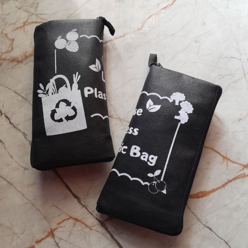 

Eco bag lipat foldable sablon less plastic bag
