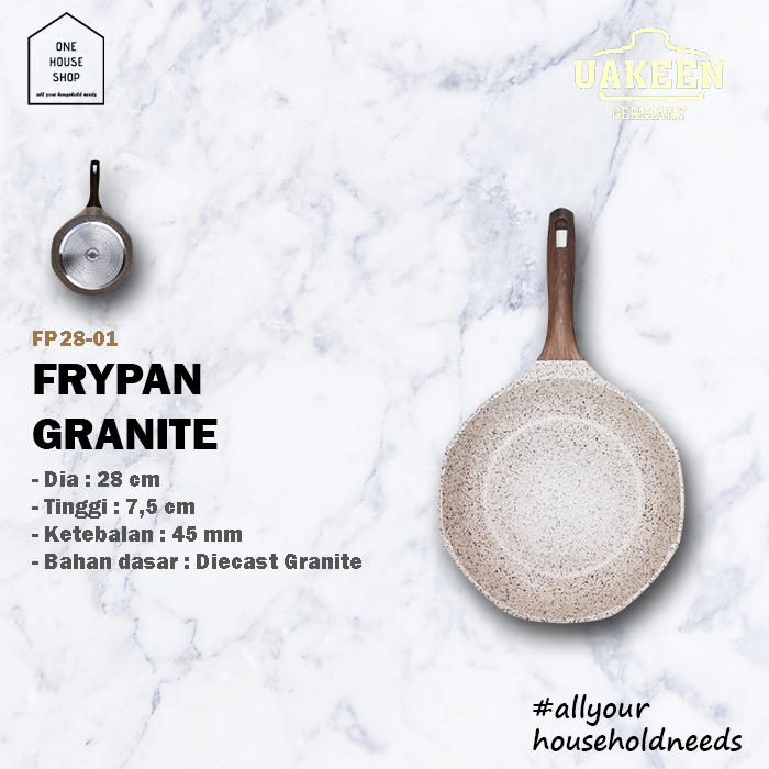 Frypan Teflon Uakeen Deep Granit Anti Lengket 28cm