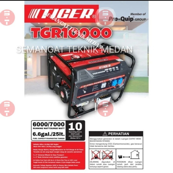 TGR 10000 MESIN GENSET GENERATOR BENSIN 7000 WATT TIGER TGR10000