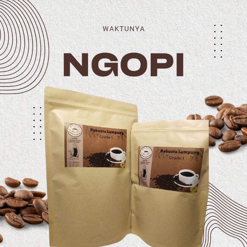 

Biji Kopi Roasting/Bubuk Robusta Lampung Grade1 /500gram