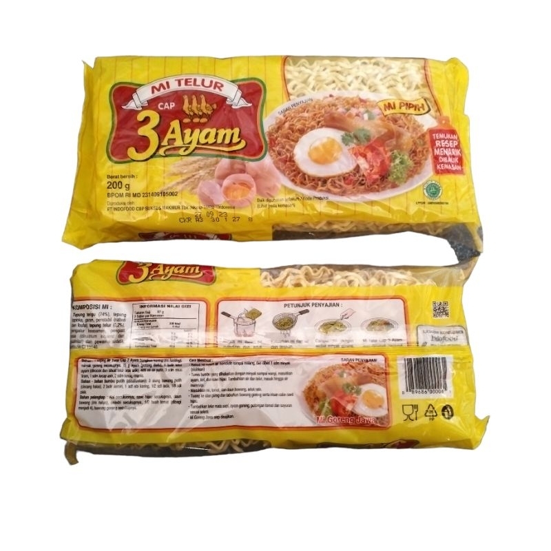 

Mie Telor Cap 3 Ayam Kuning 200g