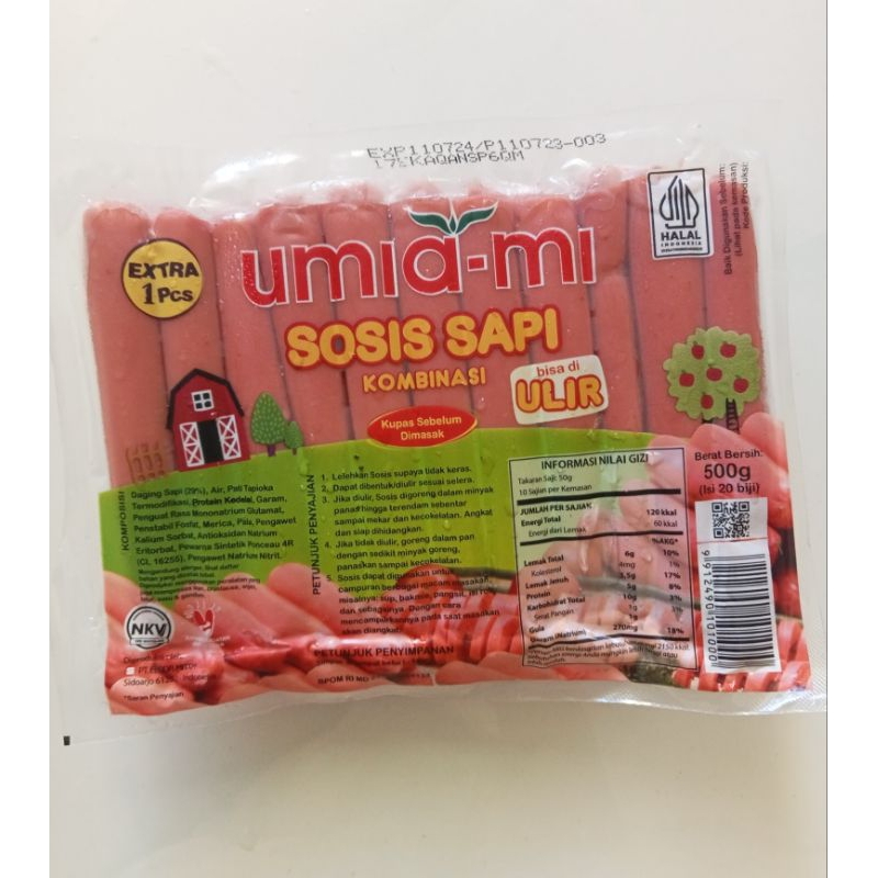 

umia-mi sosis sapi ulir 500gr