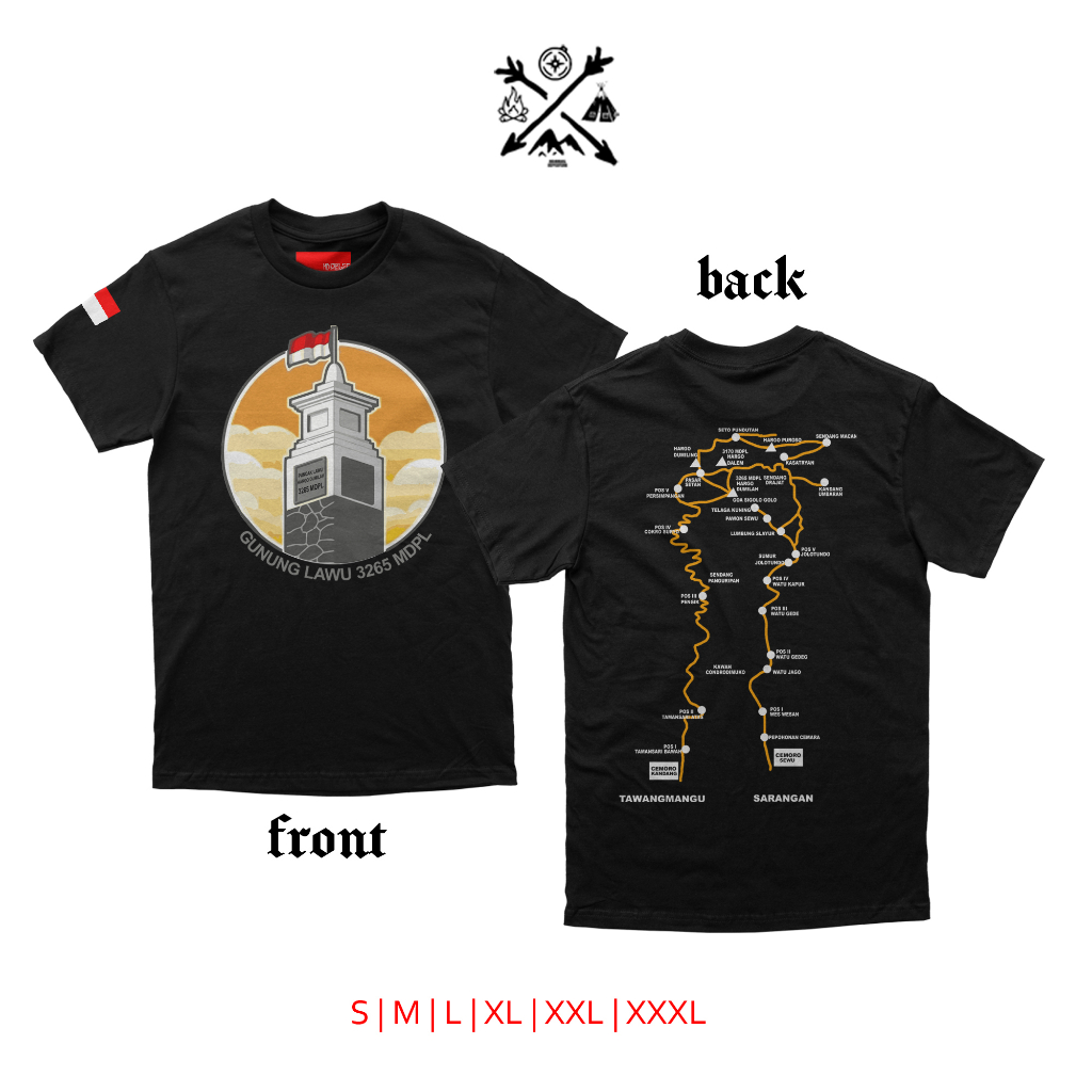 Kaos pendaki gunung lawu combed 24s