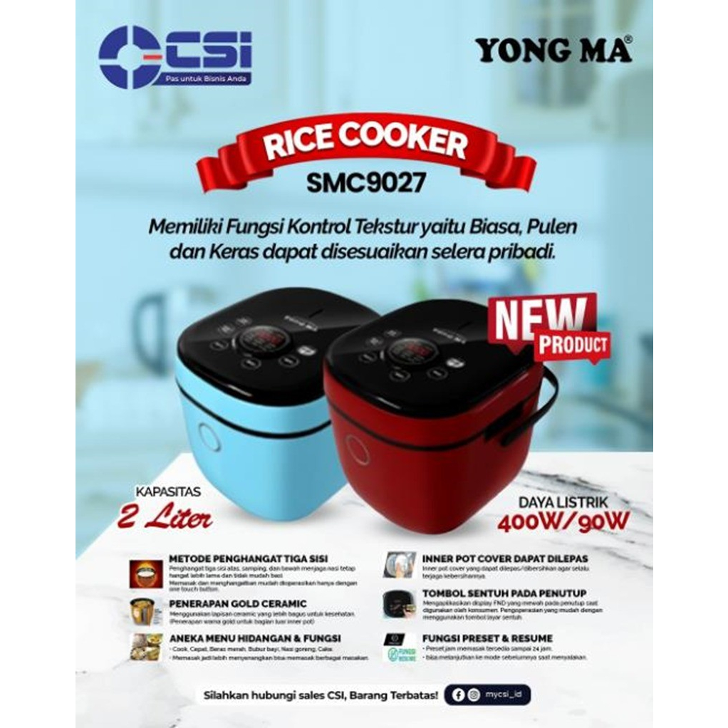 Yongma Magic com Digital SMC 9027 - Rice cooker / Penanak nasi 2 L