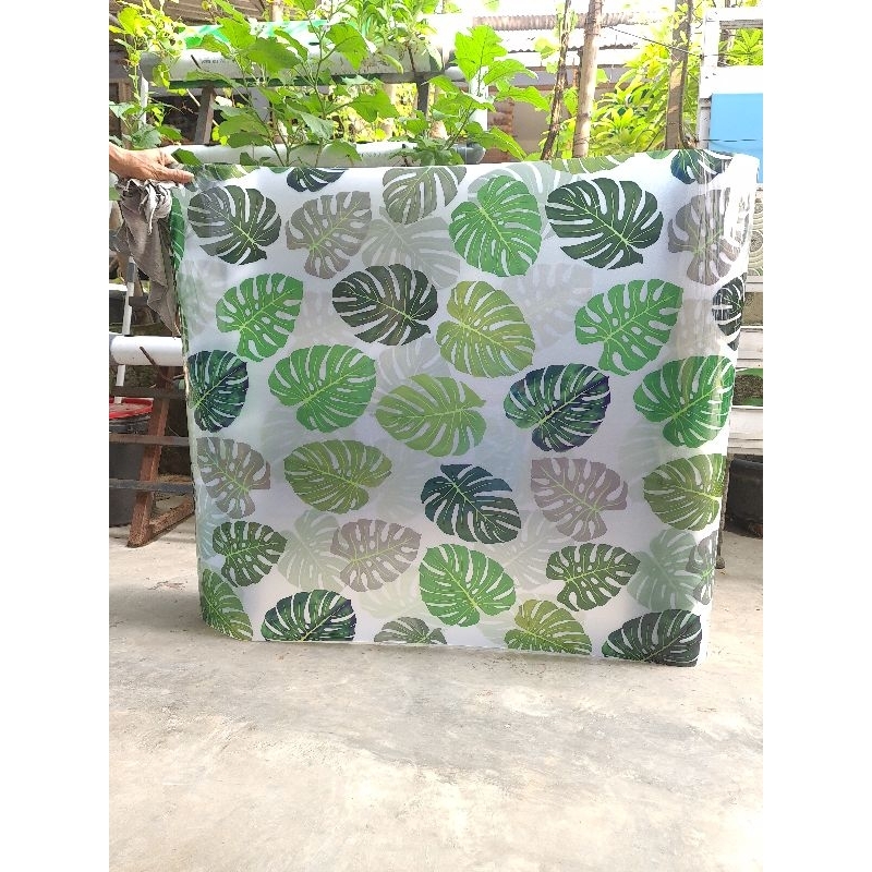 Fiber Pagar motif Daun Monstera, Fiber Plat, Penutup Pagar per Meter