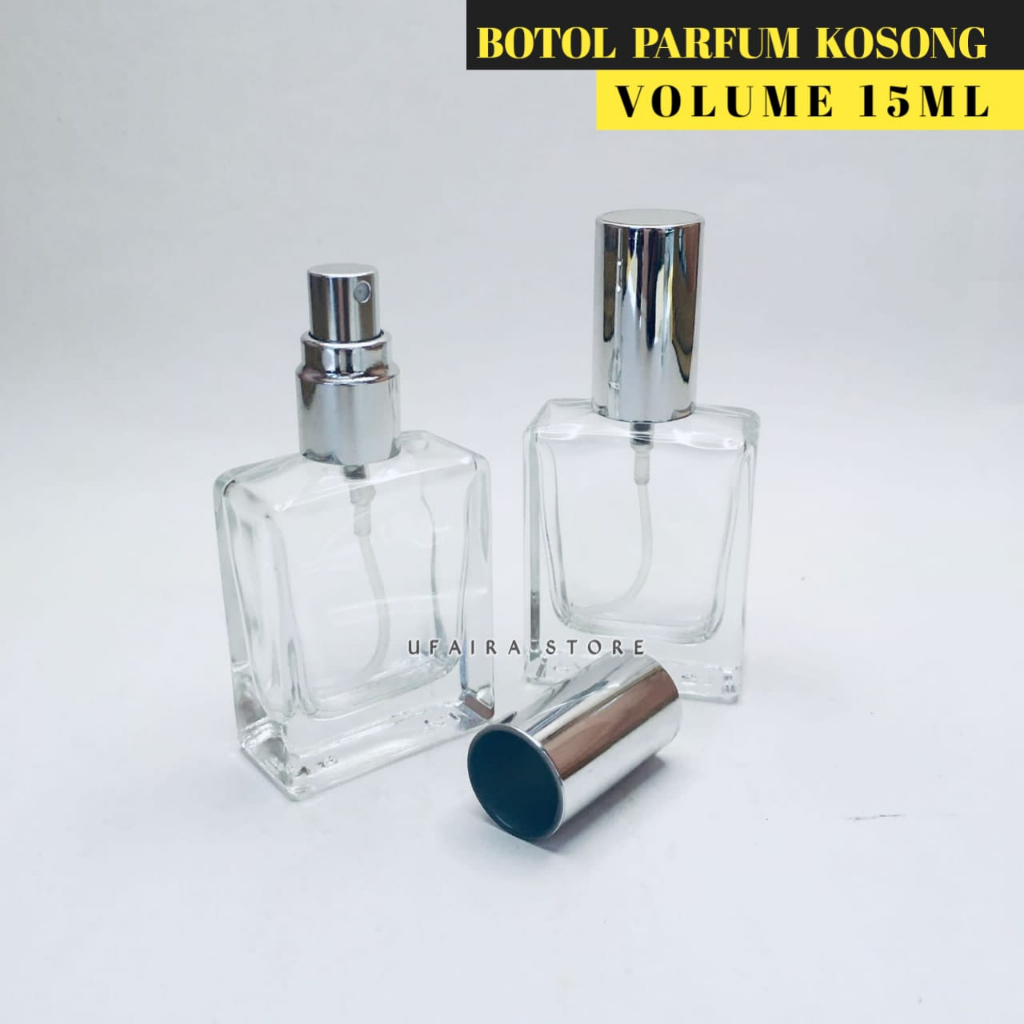 Botol Parfum Kosong 15ml Drat Ulir Spray Tutup Silver