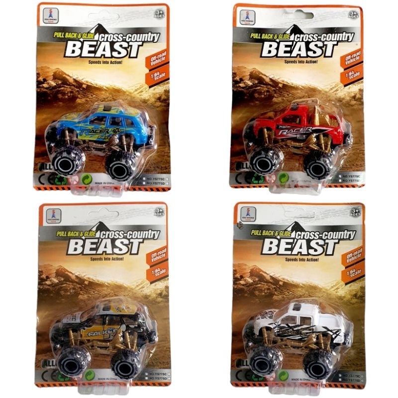 Mobil Jip Off Road Mainan Anak Diecast Miniatur Monster Truck Besar