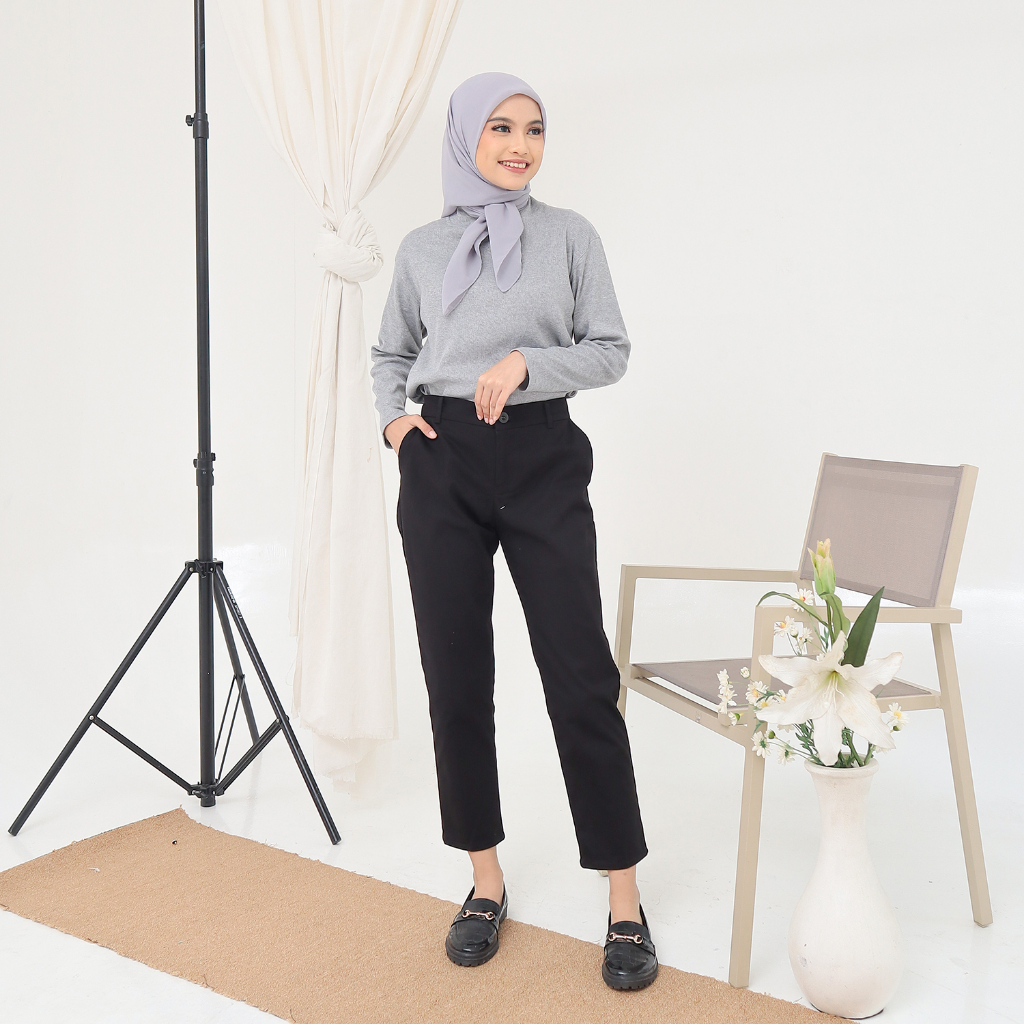 Celana Panjang Wanita Kekinian Slimfit Twill Stretch