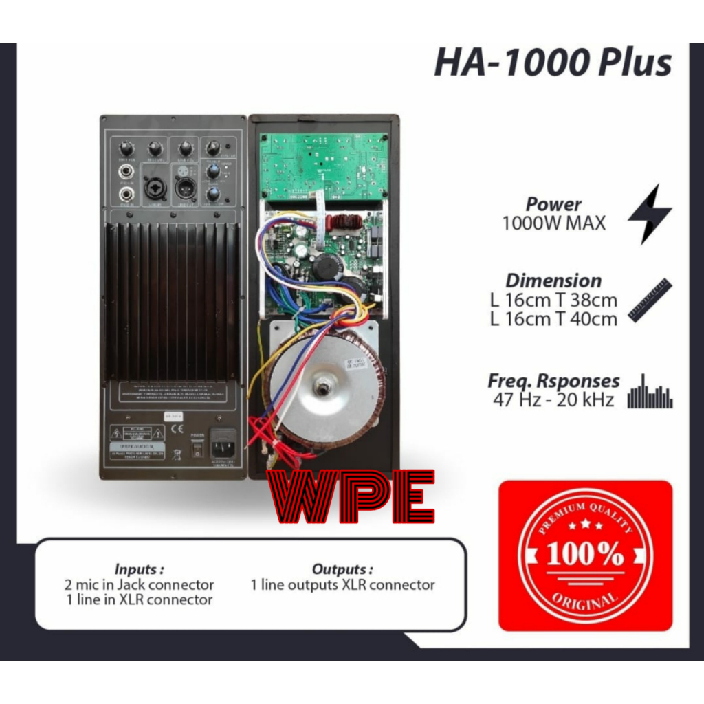 power kit aktif mesin speaker aktif ha 1000 plus