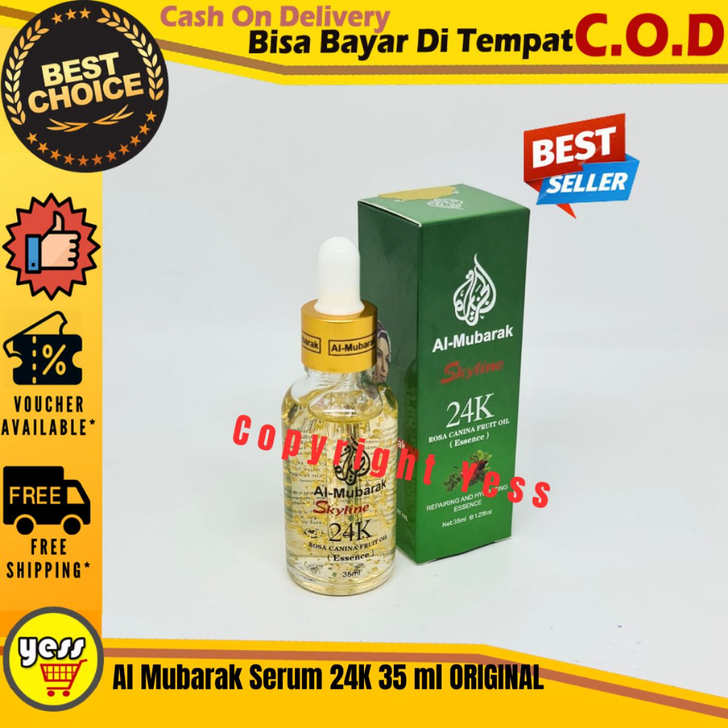 AL Mubarak Serum 24K Original 35 ml Serum AlMubarak Essence 24K Mengecilkan Pori2 Wajah