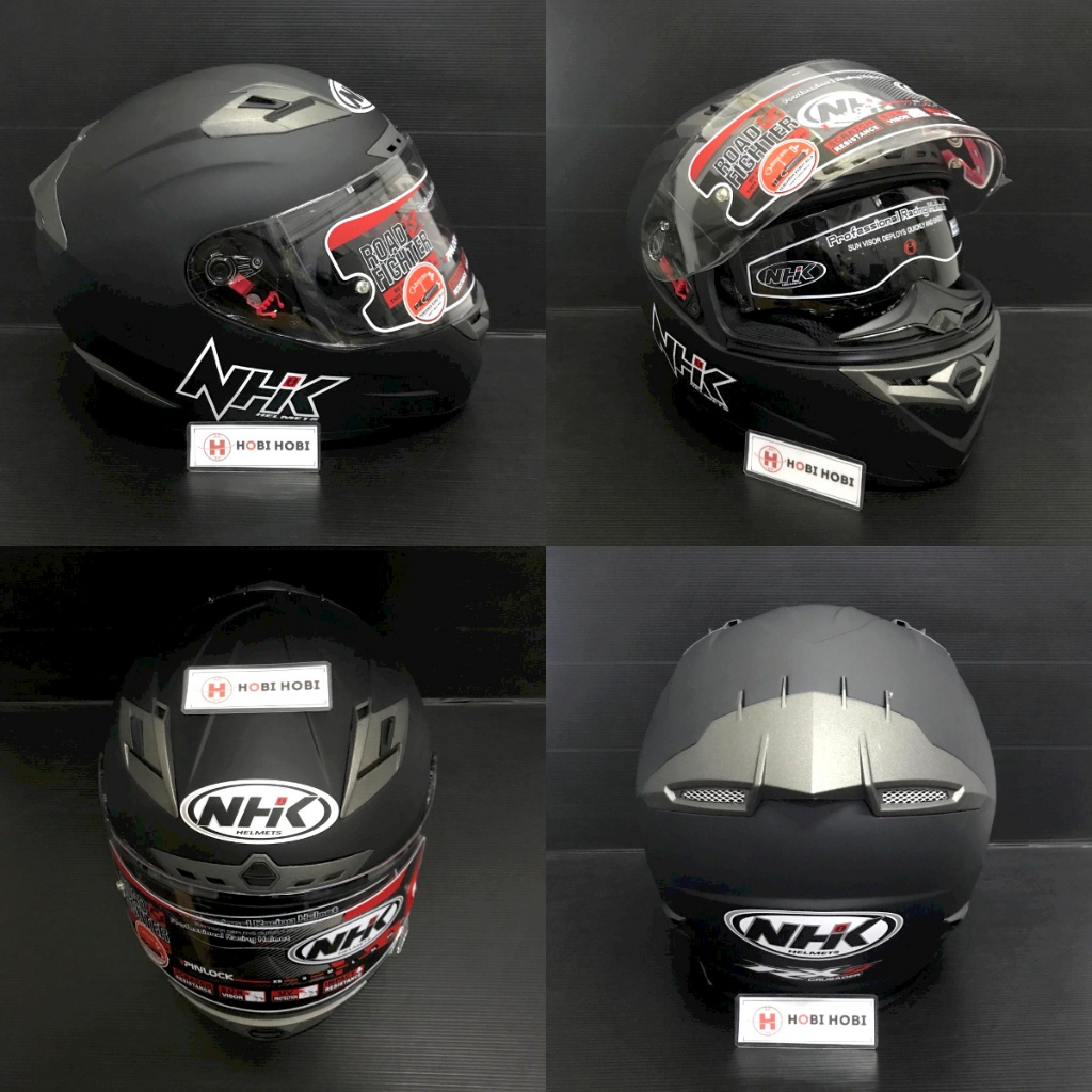HELM FULL FACE NHK RX9 NHK RX-9 SOLID BLACK DOFF
