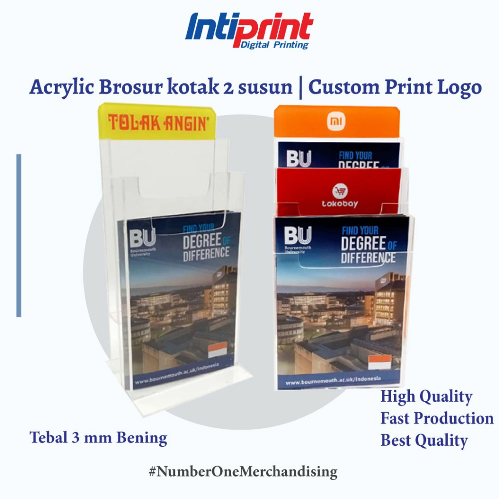 

Acrylic Brosur kotak 2 susun | Custom Print Logo