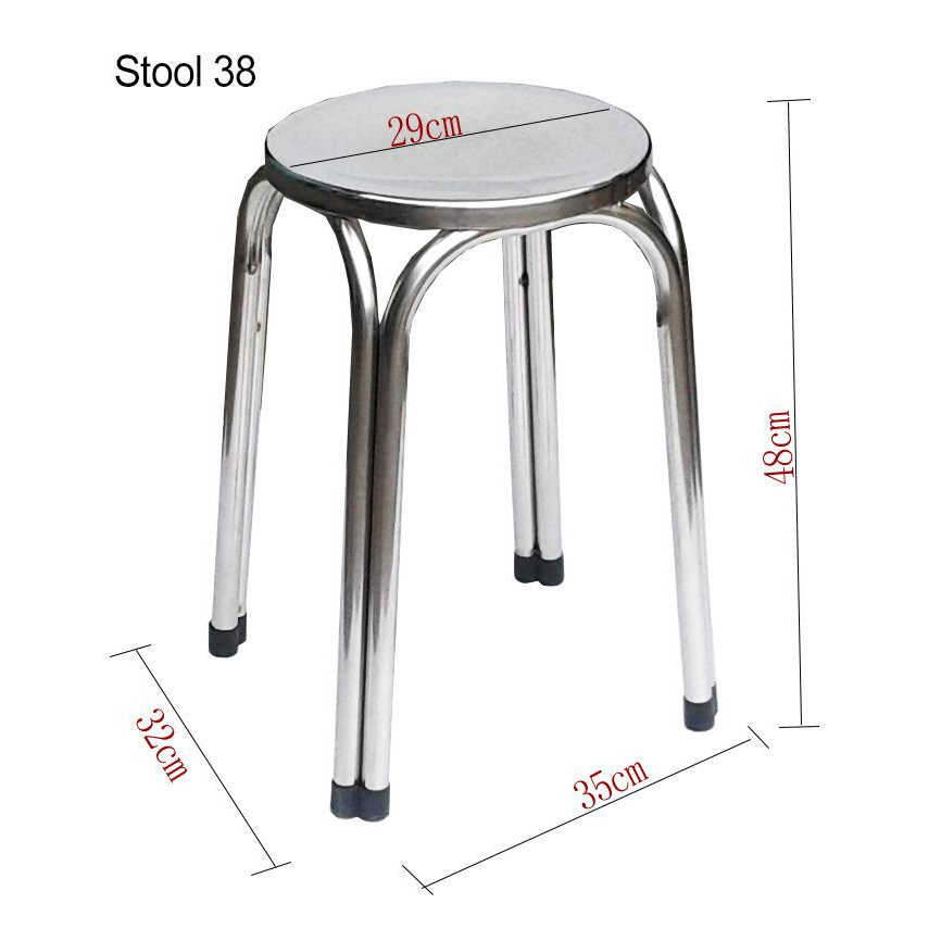 stool kursi bulat besi tanpa sandaran bangku stainless makassar promo