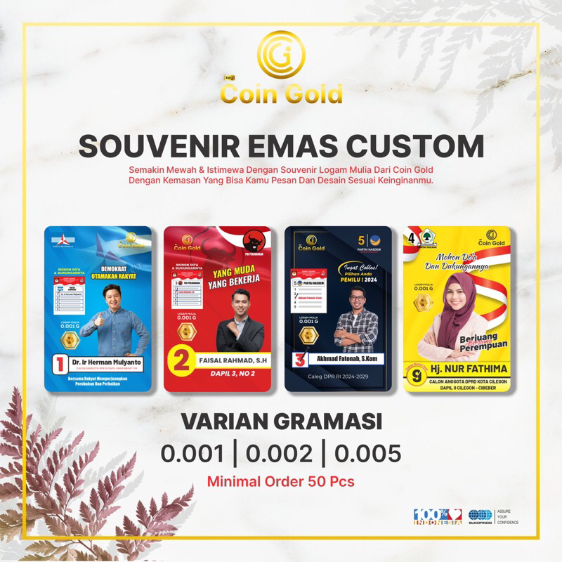 NIK - (CUSTOM) COINGOLD Emas Mini Babygold Microgram Baby Gold Logam Mulia 24K 0.001 0.002 0.005 GR