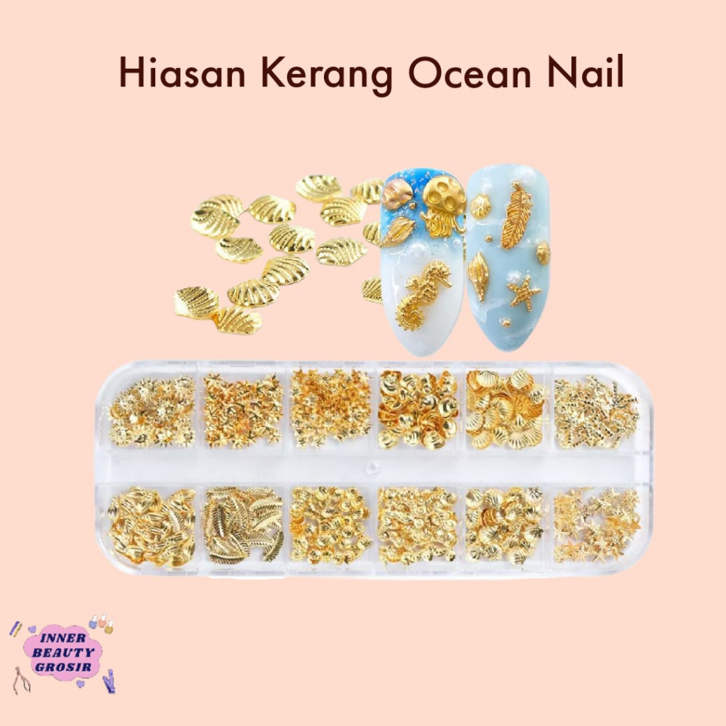 Hiasan Kerang Nail Art / Hiasan Kuku Kerang / Hiasan Kuku Laut / Hiasan Kerang Ocean Nail