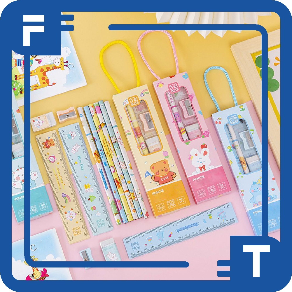 

✦FT✦ pensil set/SET ALAT TULIS SEKOLAH 5 in 1 KARAKTER LUCU S084