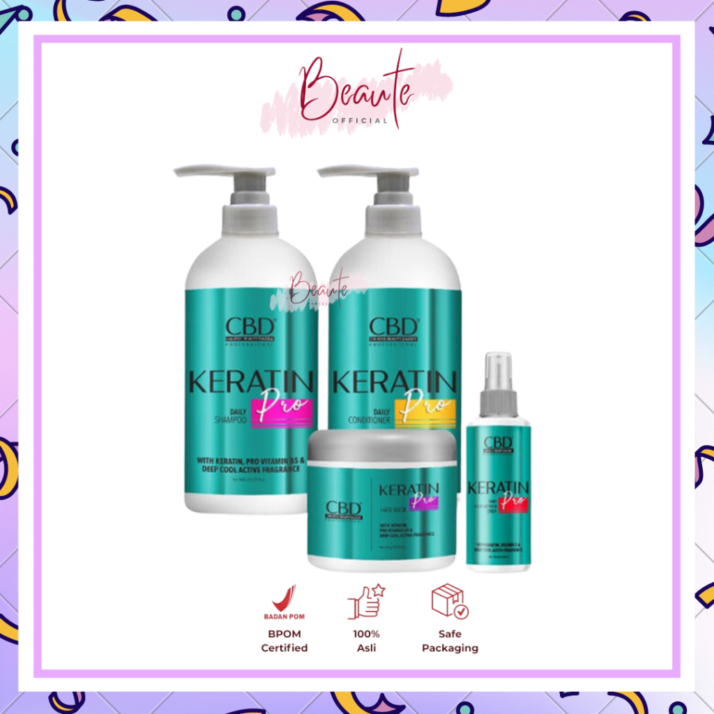 CBD Keratin Pro Paket 4 in 1 HairMask + Vitamin + Shampo + Conditioner