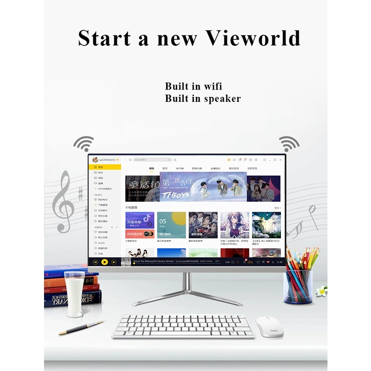 Komputer All-in-One PC Baru, Prosesor Core i5/i3, RAM 8G/16GB, SSD 128/256GB, Layar 22/24 Inci Pilihan, Gratis Mouse + Keyboard. Layanan Desain/Pemrograman/Koding Gratis, Kemasan Kayu & Garansi 1 Tahun-3