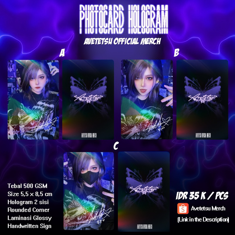 Avetetsu Official Merchandise (ORI Version I) Photocard Hologram / Poster A4 Glossy