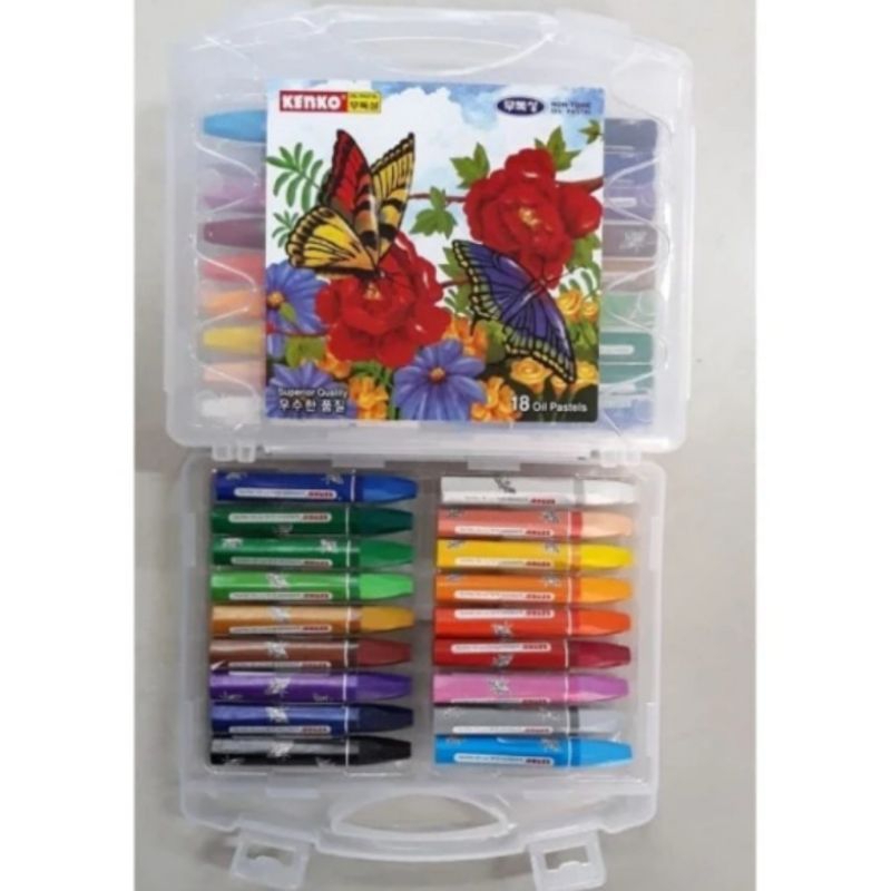 Crayon kenko 18 warna / Oil pastels 18 warna kenko / Kenko crayon 18 warna / Krayon kenko 18 warna