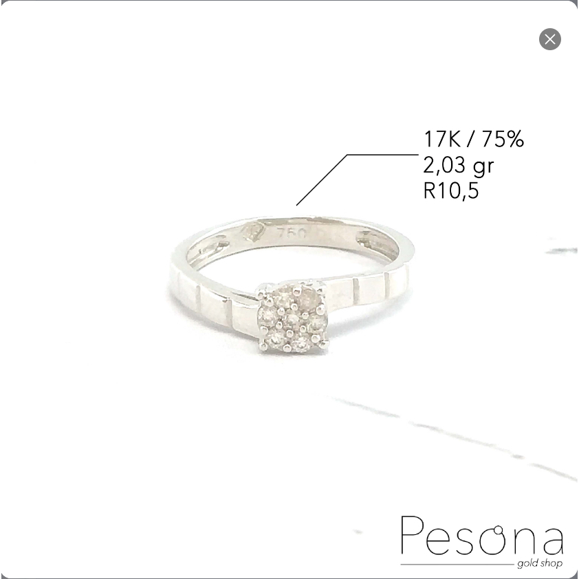 CINCIN EMAS PUTIH MODEL MATA2 SIMPLE R10,5 | 17K | 2,03 gram