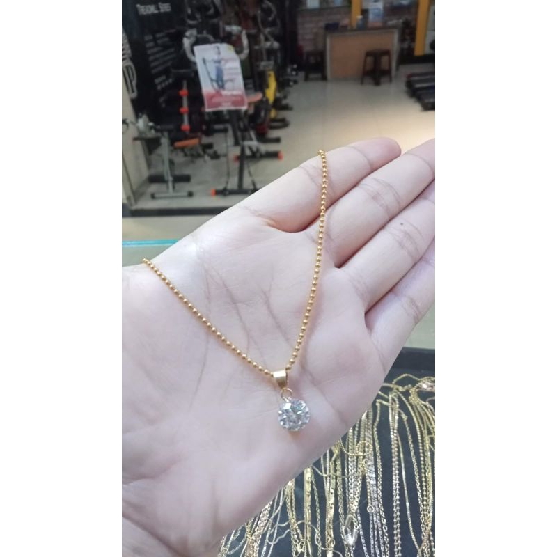 kalung perak lapis emas 24k