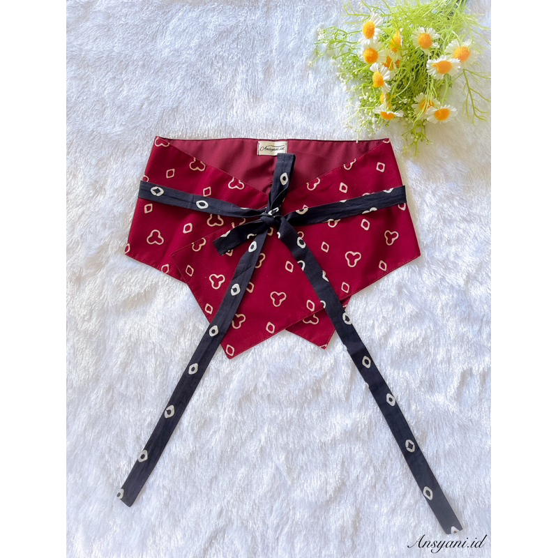 obi belt batik simetris/ obi belt premium / obi belt jumputan / obi belt 3 lapis anti letoy