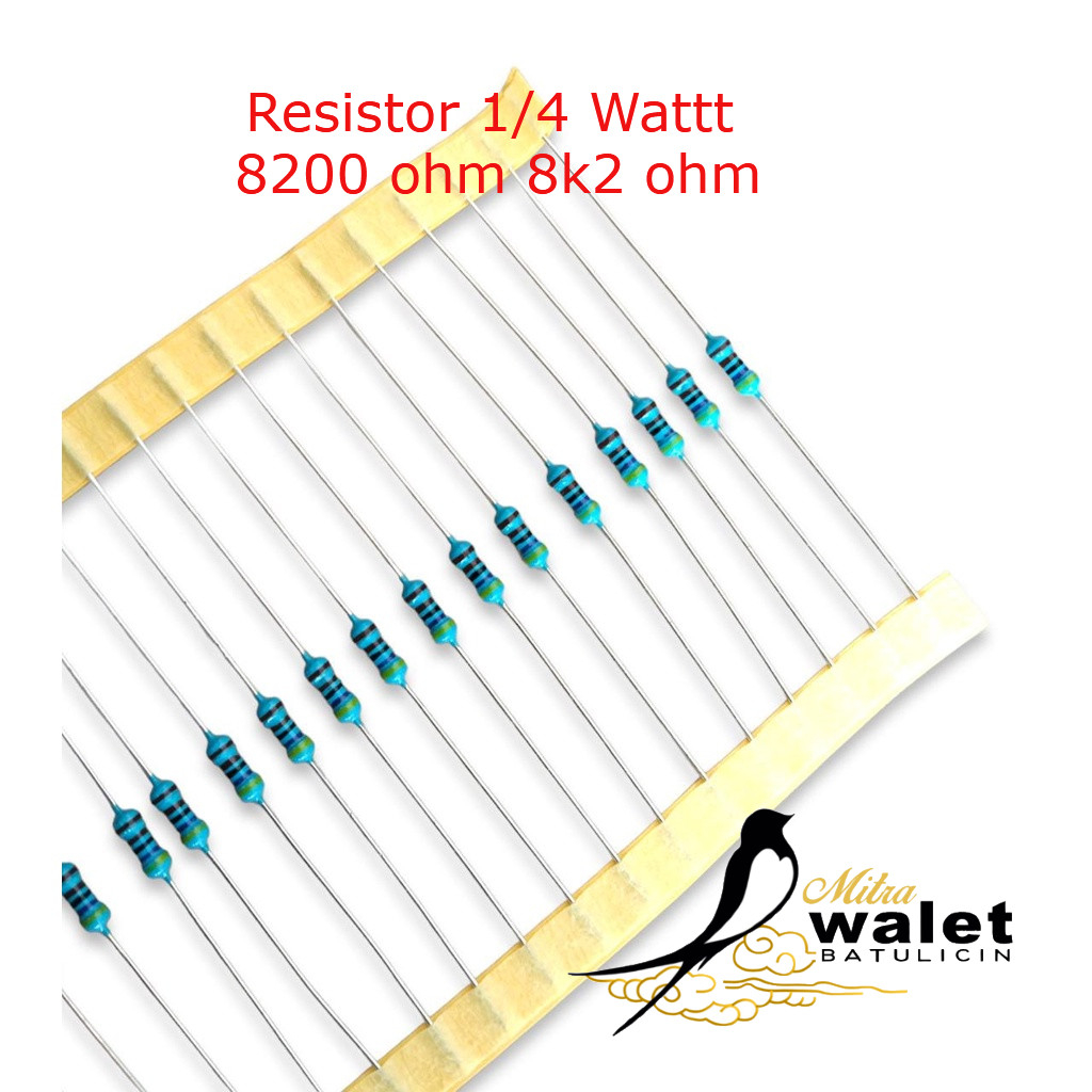 10pcs Resistor 1/4 watt 0.25 watt 1 ohm, 10 ohm, 220 ohm, 3300 ohm, 8200 ohm, 10k ohm, 22k ohm