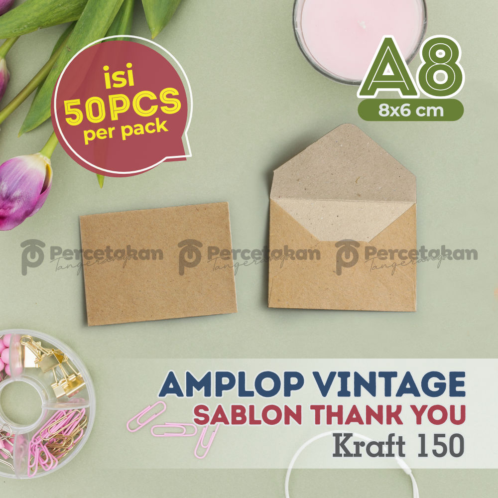 

A8 Amplop Vintage Kraft | Bahan Kraft 150GR | Ukuran 6x8 CM A8 | Amplop Murah