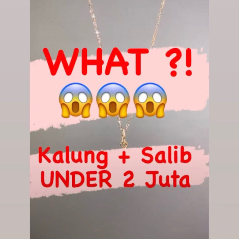 kalung super thin + liontin salib rosegold 750 asli emas