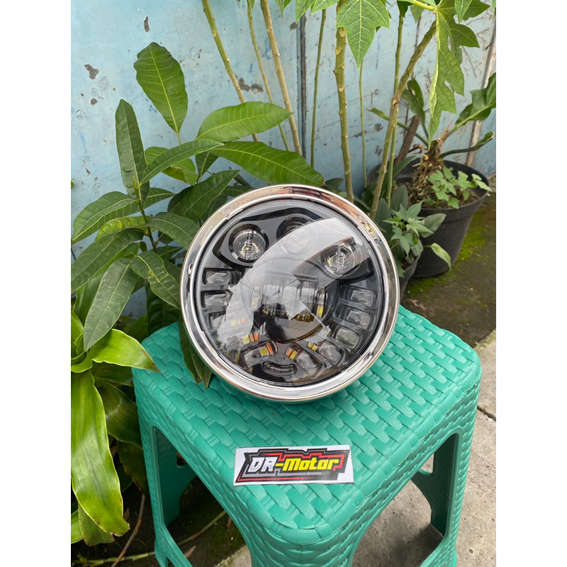 daymaker 7 inch 19 led set batok tiger revo lampu tirev set daymaker import