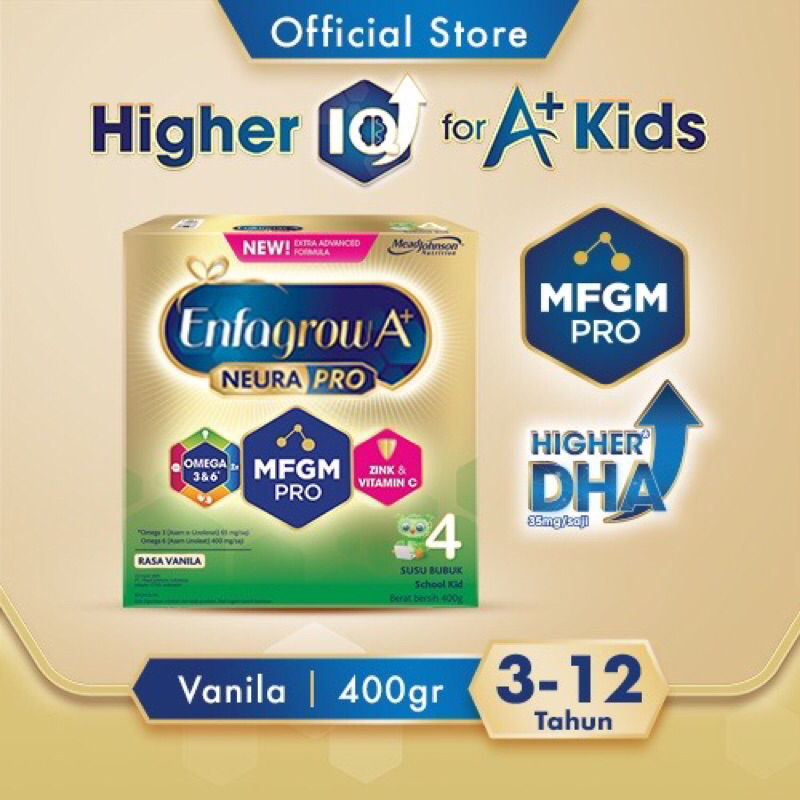 Enfagrow A+ 3 Susu Formula Madu 400gr / A+ 4 Susu Formula Vanila 400gr/ Essential 3 400g