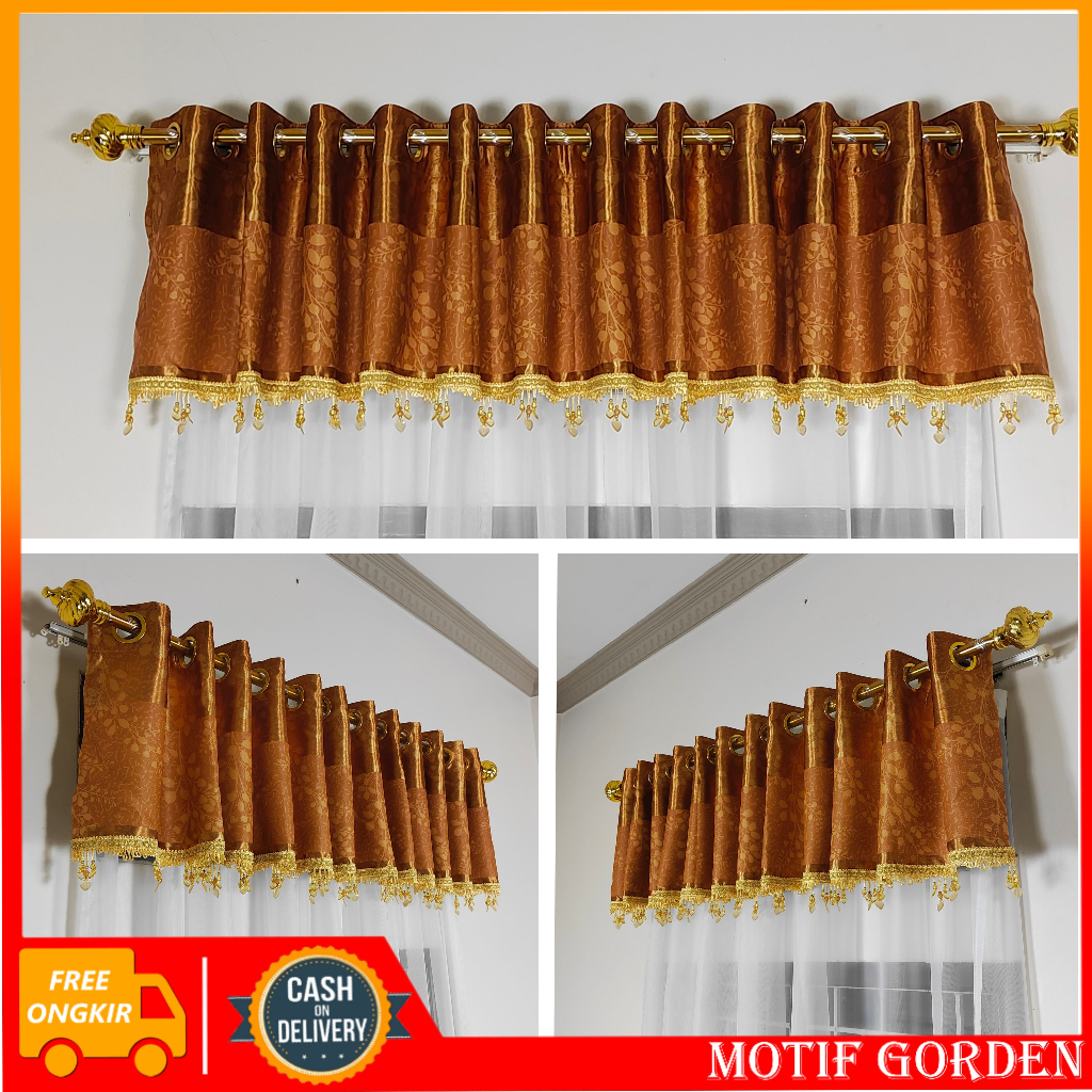 Poni gorden/gorden poni minimalis atas pintu model smokring