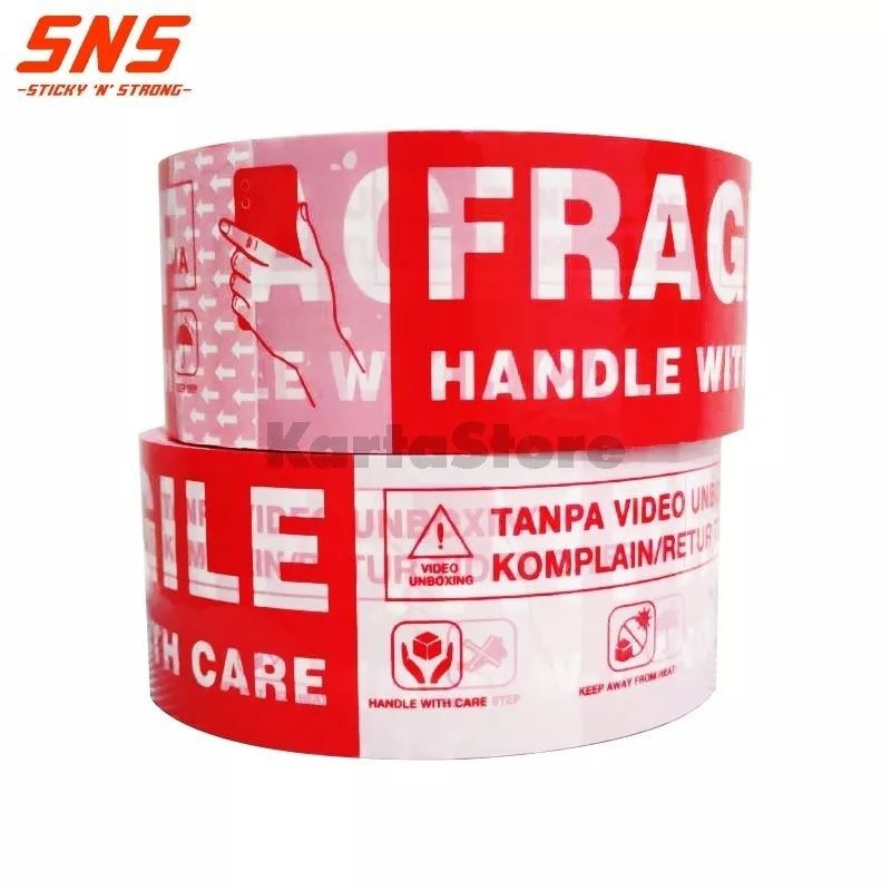 

LAKBAN FRAGILE JANGAN DI BANTING 48mmx200Yard TAPE KUALITAS REKAT KUAT TIDAK MUDAH ROBEK / GROSIR PACKING