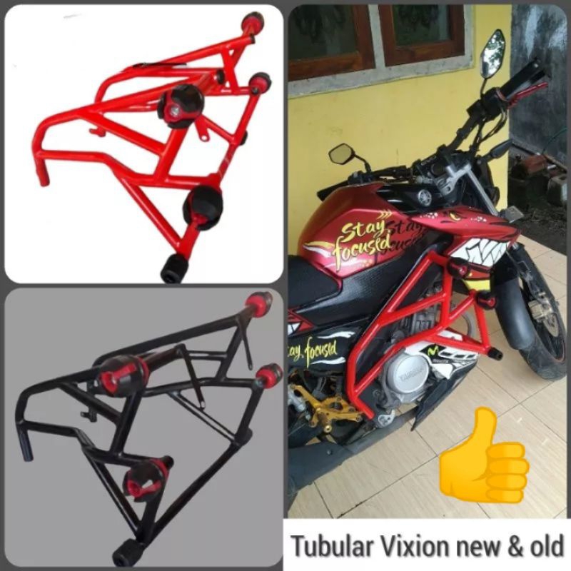 Tubular Vixion Old/Vixion New NVA/NVL model Tumpuk Double Slider Agna, Crashbar Yamaha Vixion New/Vi