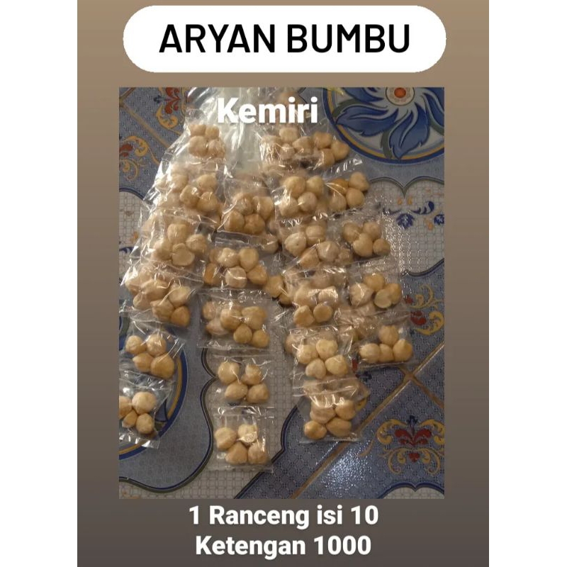 

Kemiri rentengan 1 ranceng isi 10 ketengan 1000 isi lebih banyak