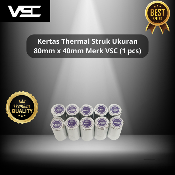 

Kertas Struk Kasir 80x40mm VSC Thermal Printer mobile 80mm Portable