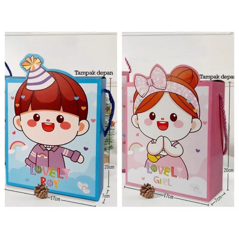 

GOODIE BAG BOX LOVELY BOY / GIRL ISI 10 PCS