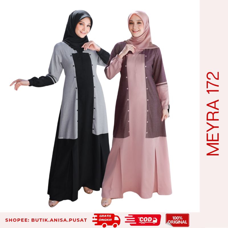 SEPLY Gamis Meyra 172 Oxford Black dan Soft Pink