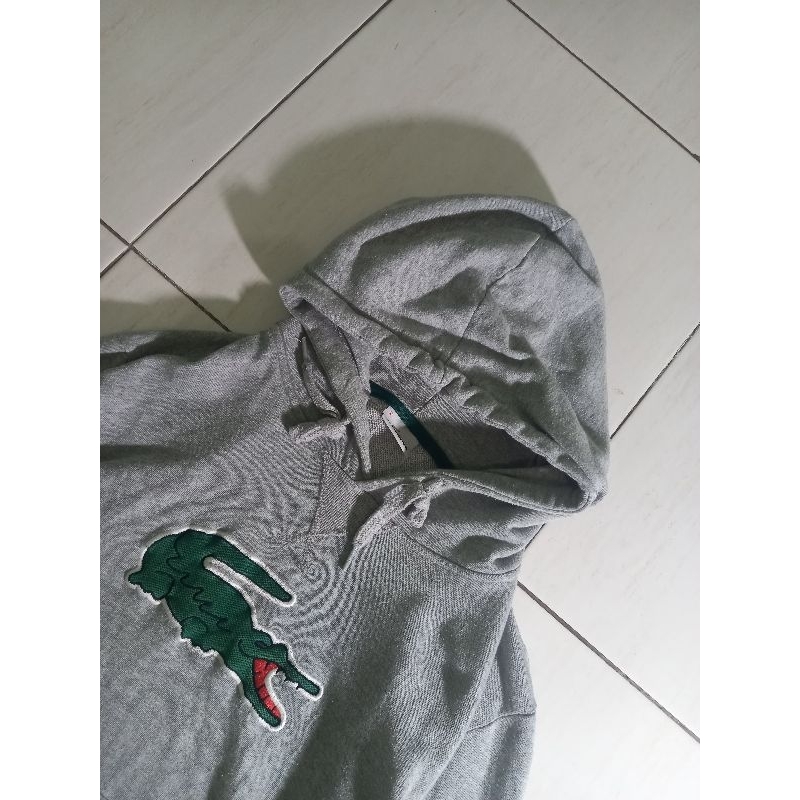 Hoodie Lacoste Big Logo Abu keren