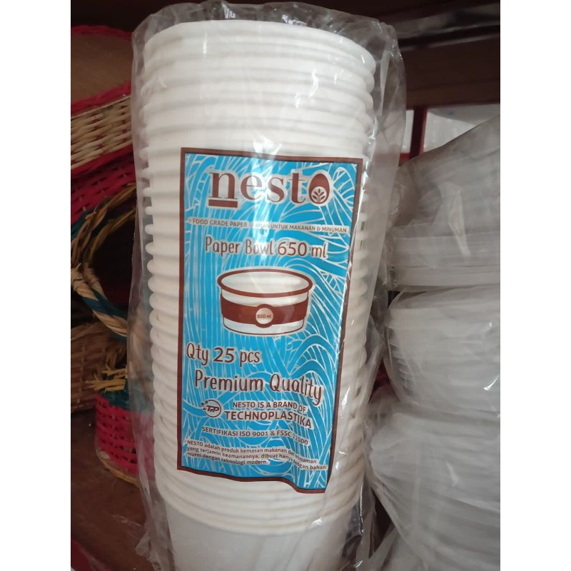 paper bowl 650ml dengan tutup