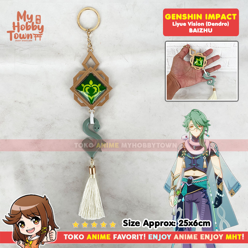 Gantungan Kunci Vision Genshin Impact Baizhu Liyue