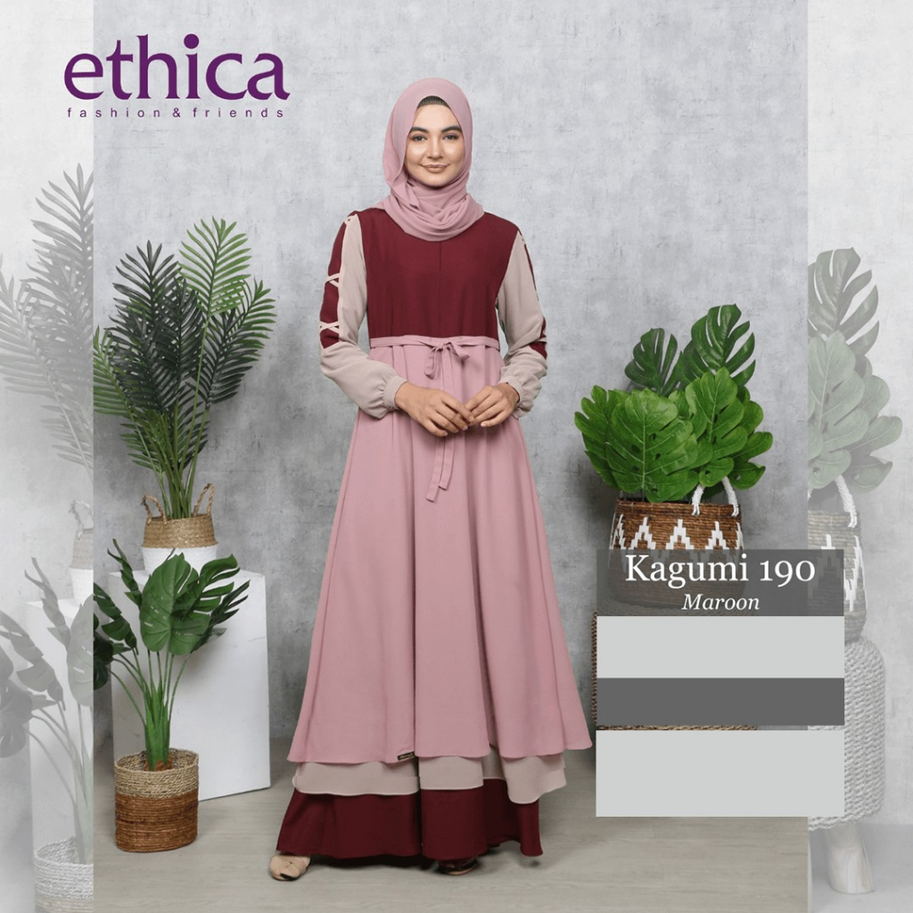 Gamis Ethica Dewasa Kagumi 190 Warna Maroon