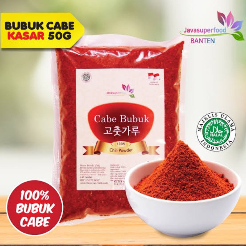 

JAVASUPERFOOD Cabe Bubuk Kasar 50 Gram